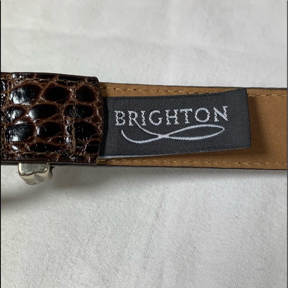 Vintage Brighton tan leather belt with golf motif size 34 Large USA main image 5